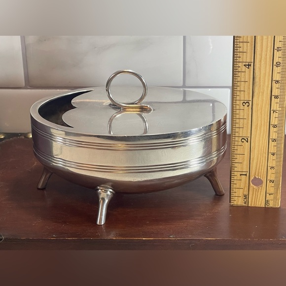 Antique Walker & Hall Non-Stain Silver Plated Moustache Pedestal Spoon Warmer - Picture 12 of 13